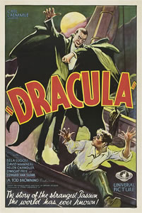 This 1931 Dracula poster was sold on march 22, 2009 for $310,700 to the American super collector Ralf DeLuca. There are only three copies of this 1931 Dracula poster known to exist. One of these posters is in the collection of American actor Nicolas Cage.
