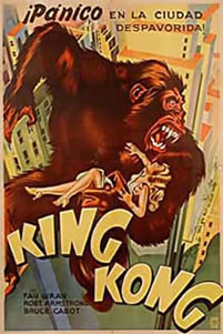 King Kong 1933. This is a Vintage Film Poster from Argentina and shows signs of natural ageing.