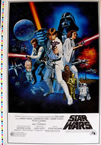 Star Wars poster from 1977. This is an uncut printers proof